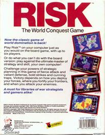 Box back cover for Computer Edition of Risk, The - World Conquest Game on the Microsoft DOS.