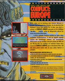 Box back cover for Conflict - Europe on the Microsoft DOS.