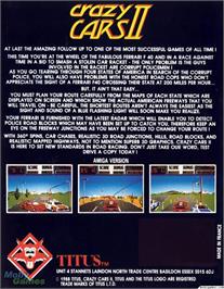 Box back cover for Crazy Cars 2 on the Microsoft DOS.