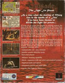 Box back cover for Crusade (1992) on the Microsoft DOS.