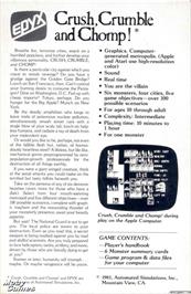 Box back cover for Crush, Crumble and Chomp! on the Microsoft DOS.