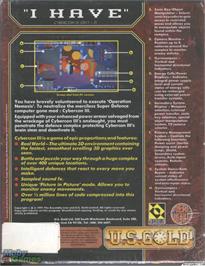 Box back cover for Cybercon 3 on the Microsoft DOS.