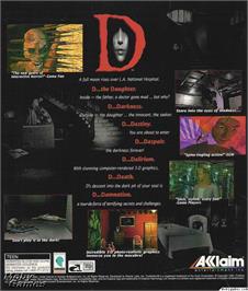 Box back cover for D on the Microsoft DOS.