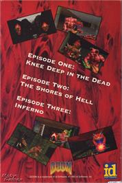 Box back cover for DOOM on the Microsoft DOS.