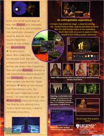 Box back cover for Death Gate on the Microsoft DOS.