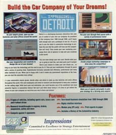 Box back cover for Detroit on the Microsoft DOS.
