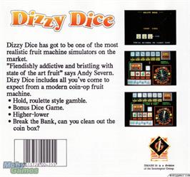Box back cover for Dizzy Dice on the Microsoft DOS.