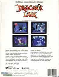 Box back cover for Dragon's Lair CD-ROM on the Microsoft DOS.