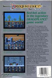 Box back cover for Dragons of Flame on the Microsoft DOS.