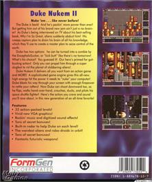Box back cover for Duke Nukem 2 on the Microsoft DOS.