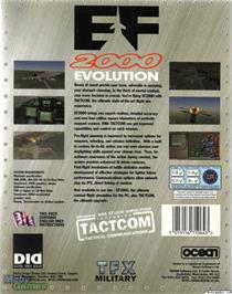 Box back cover for EF2000 Evolution on the Microsoft DOS.