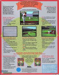 Box back cover for Earl Weaver Baseball 2 on the Microsoft DOS.
