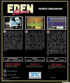 Box back cover for Eden Blues on the Microsoft DOS.