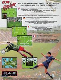 Box back cover for Euro Soccer on the Microsoft DOS.