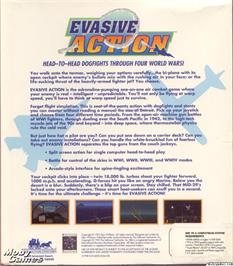 Box back cover for Evasive Action - Duel for the Sky on the Microsoft DOS.
