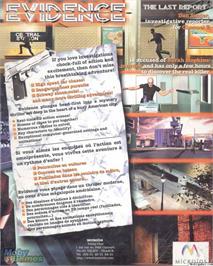 Box back cover for Evidence - The Last Report on the Microsoft DOS.