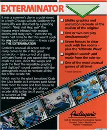 Box back cover for Exterminator, The on the Microsoft DOS.