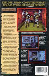 Box back cover for Eye Of The Beholder on the Microsoft DOS.