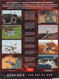 Box back cover for F-22 Lightning 2 on the Microsoft DOS.