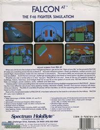 Box back cover for Falcon A.T. on the Microsoft DOS.