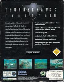 Box back cover for Firestorm - Thunderhawk 2 on the Microsoft DOS.