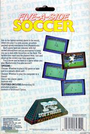 Box back cover for Five-A-Side Soccer on the Microsoft DOS.