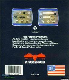 Box back cover for Fourth Protocol, The on the Microsoft DOS.