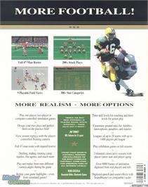 Box back cover for Front Page Sports Football on the Microsoft DOS.