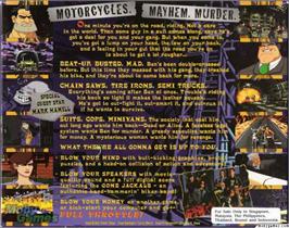 Box back cover for Full Throttle on the Microsoft DOS.