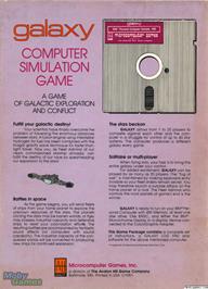 Box back cover for Galaxy on the Microsoft DOS.
