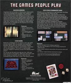 Box back cover for Games People Play, The - Gin, Cribbage, Checkers, Backgammon on the Microsoft DOS.