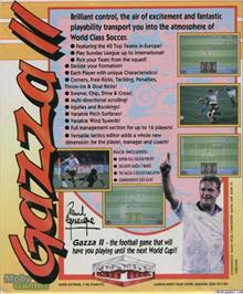 Box back cover for Gazza 2 on the Microsoft DOS.
