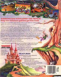 Box back cover for Gobliins 2 - The Prince Buffoon on the Microsoft DOS.