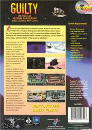 Box back cover for Guilty on the Microsoft DOS.