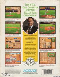 Box back cover for HardBall III on the Microsoft DOS.