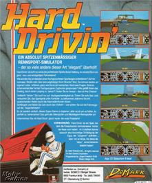 Box back cover for Hard Drivin' on the Microsoft DOS.