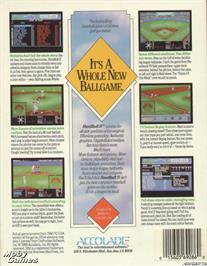 Box back cover for Hardball 2 on the Microsoft DOS.