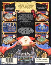 Box back cover for HeroQuest on the Microsoft DOS.