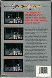 Box back cover for Heroes Of The Lance on the Microsoft DOS.