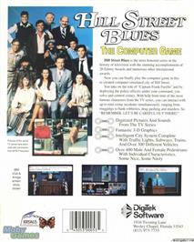 Box back cover for Hill Street Blues on the Microsoft DOS.