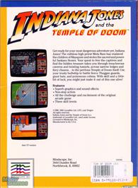 Box back cover for Indiana Jones And The Temple Of Doom on the Microsoft DOS.