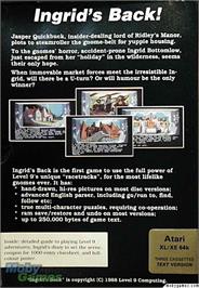 Box back cover for Ingrid's Back! on the Microsoft DOS.