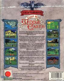 Box back cover for J.R.R. Tolkien's War in Middle Earth on the Microsoft DOS.