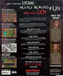 Box back cover for Jagged Alliance - Deadly Games on the Microsoft DOS.