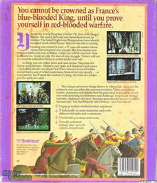 Box back cover for Jeanne d'Arc on the Microsoft DOS.
