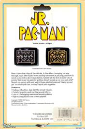 Box back cover for Jr. Pac-man on the Microsoft DOS.
