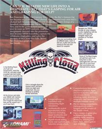 Box back cover for Killing Cloud on the Microsoft DOS.