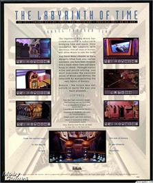 Box back cover for Labyrinth of Time on the Microsoft DOS.