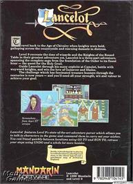 Box back cover for Lancelot on the Microsoft DOS.