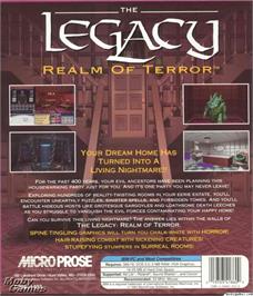 Box back cover for Legacy, The on the Microsoft DOS.